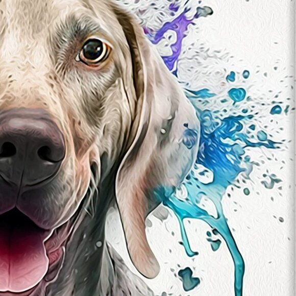 8x8 Weimaraner Dog Portrait Watercolor Oil Painting Wall Art Print - Picture 6 of 7